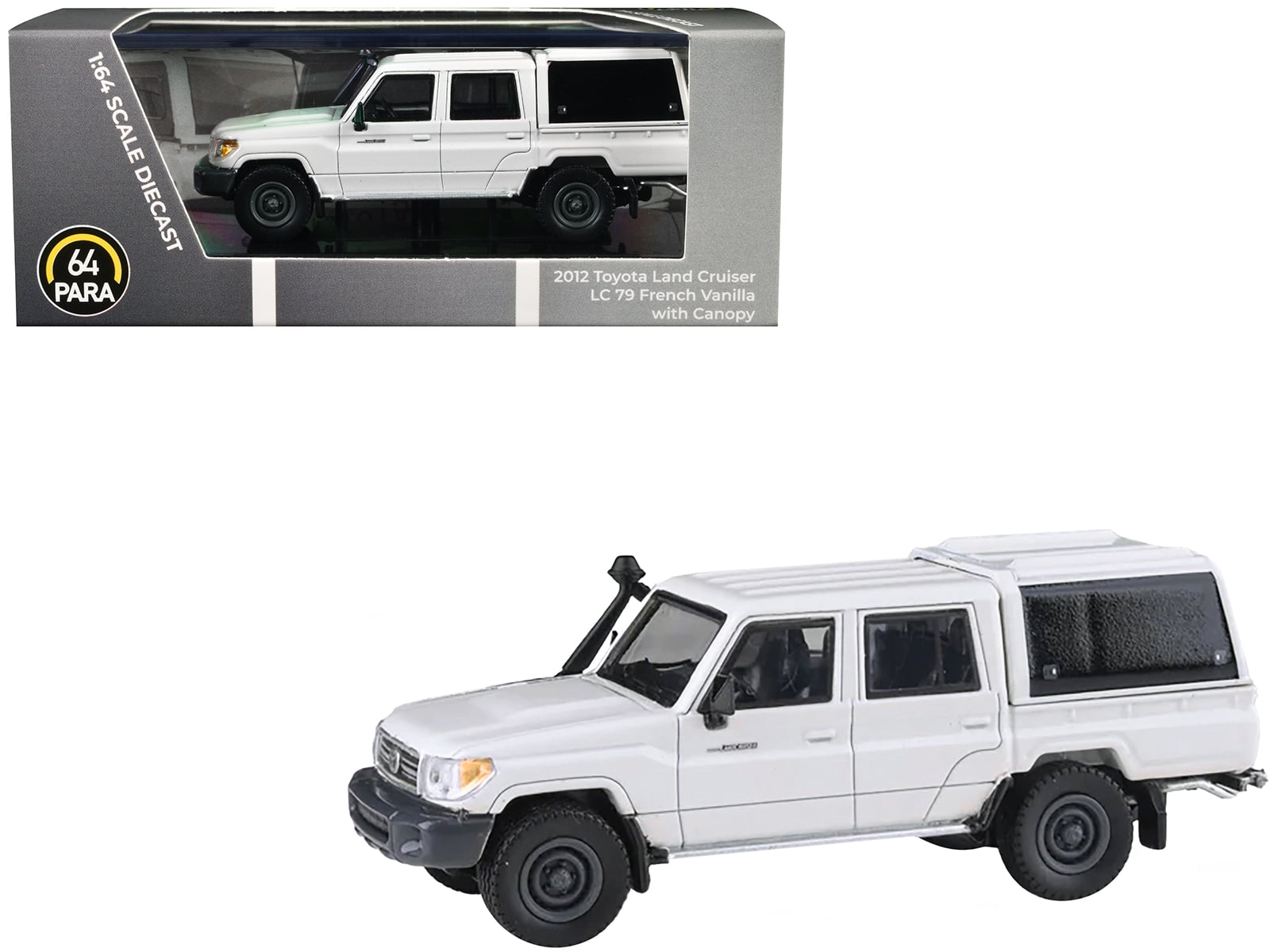 2012 Toyota Land Cruiser LC 79 French Vanilla White with Canopy 1/64 Diecast Model Car by Paragon