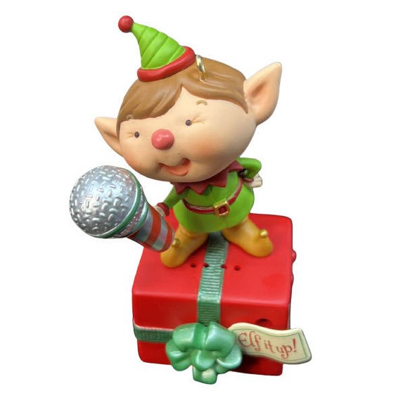 2012 Voice Chainging Elf (Elf it Up) Hallmark Keepsake Christmas Tree Ornament - QXG4034