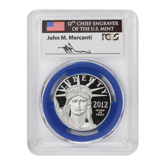2012-W $100 Platinum Eagle PCGS PR70 Deep Cameo Mercanti Label U.S. Mint Coins
