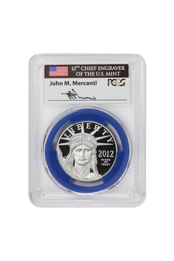2012-W $100 Platinum Eagle PCGS PR70 Deep Cameo Mercanti Label U.S. Mint Coins