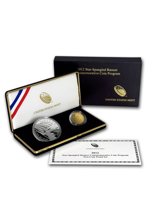 2012-W 2-Coin Commem Star Spangled Banner Proof Set (w/Box & COA)