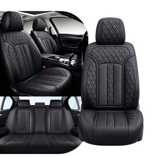 2012 for Toyota Camry Seat Cover, Black Car Seat Covers, Faux Leather Full Set of 5 Seats Retain Seatbelt Port Beautify Interior, Airbag-Compatible