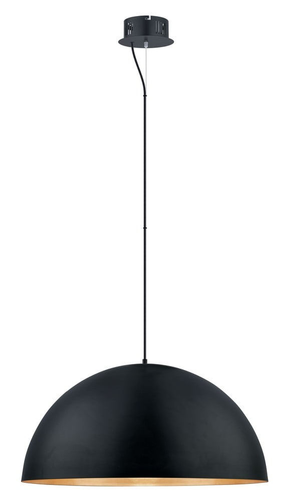 Gaetano Black and Gold LED Bowl Pendant Light