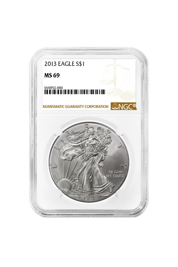 2013 $1 American Silver Eagle NGC MS69 Brown Label