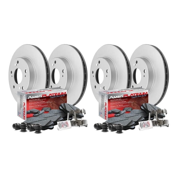 2013-18 Toyota Rav 4 Front & Rear Ceramic Brake Pad & Coated Rotors For LE 275mm