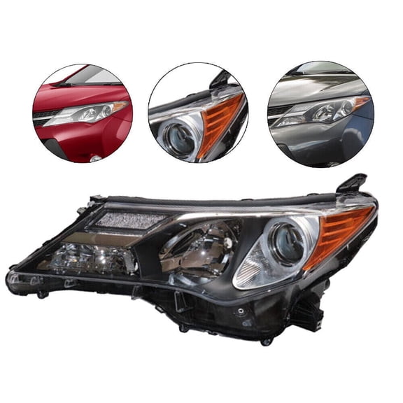 For 2013 2014 2015 Toyota RAV-4 Halogen Headlight, Headlights Assembly Headlights Replacement Headlamp Headlights Driver Side Direct-Fit Replacement (Left Driver Side)