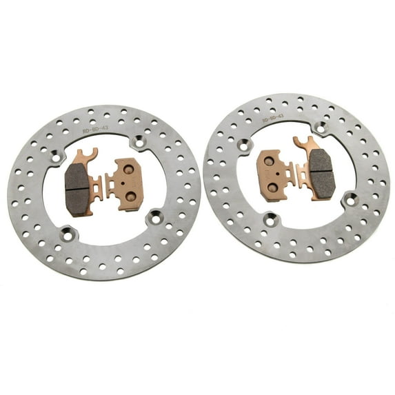 2013 2014 Can-Am Maverick 1000R Rear Brake Rotors Discs & Severe Duty Brake Pads