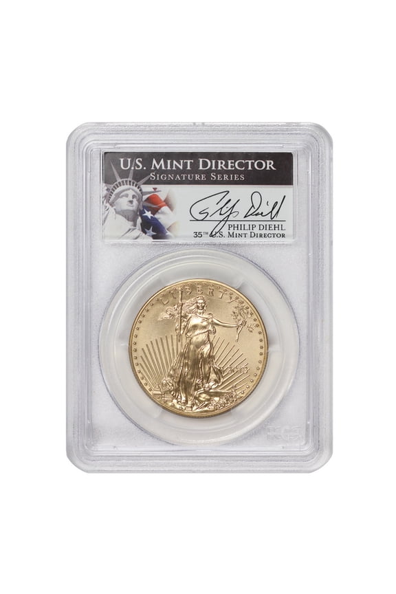 2013 $50 Gold Eagle PCGS MS70 Diehl Label U.S. Mint Coin