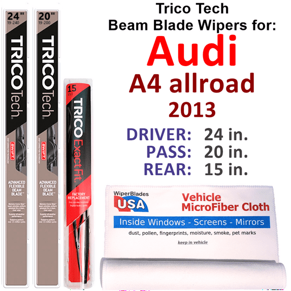 2013 Audi A4 allroad Beam Blade Wipers (Set of 3) w/Rear Wiper