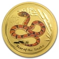 thumbnail image 1 of 2013 Australia 1 oz Gold Lunar Snake BU (Series II, Orange Color), 1 of 1