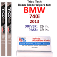 thumbnail image 1 of 2013 BMW 740i Beam Blade Wipers (Set of 2), 1 of 3
