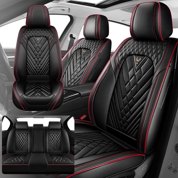 2013 for Chevrolet Equinox Seat Cover, Premium Leather Full Set of 5 Seats Scratch Resistant Beautify Interior, Red Car Seat Covers, Airbag-Compatible