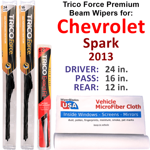 2013 Chevrolet Spark Performance Beam Wipers (Set of 3) w/Rear Wiper