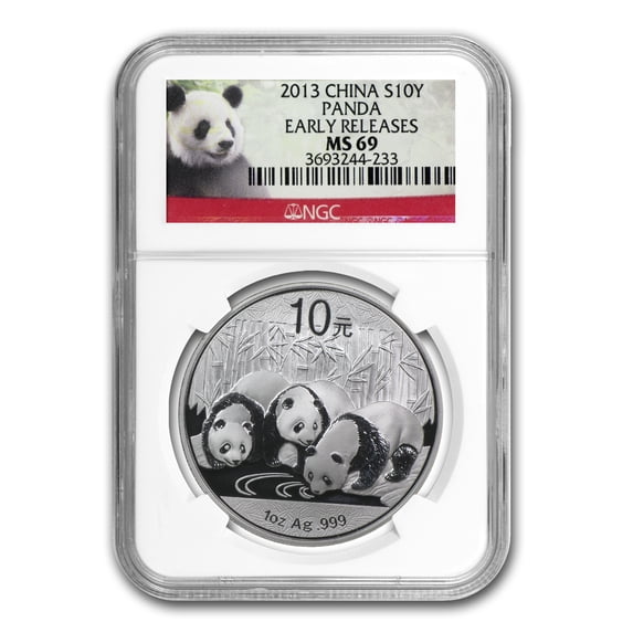 2013 China 1 oz Silver Panda MS-69 NGC (Early Releases)
