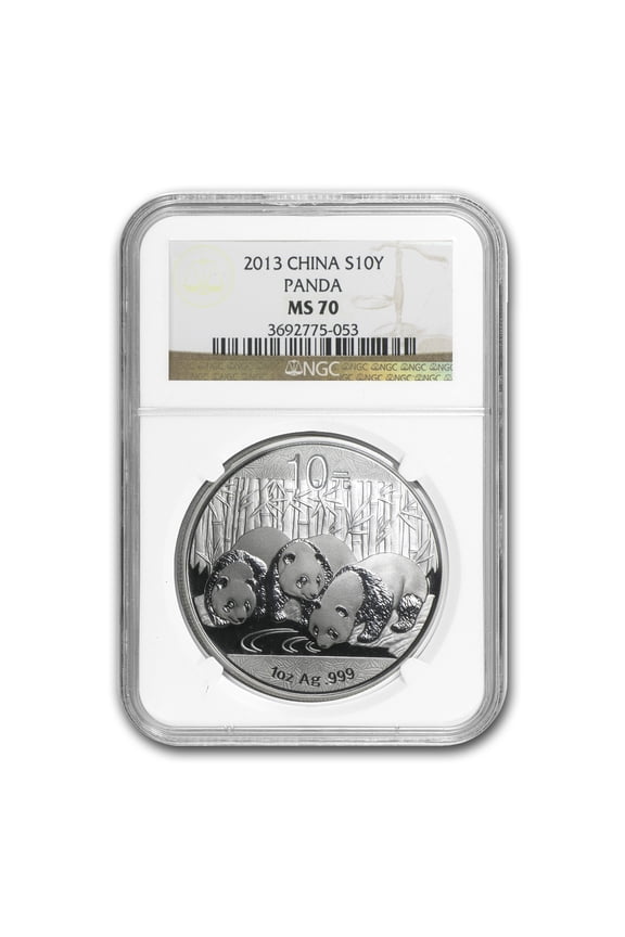 2013 China 1 oz Silver Panda MS-70 NGC