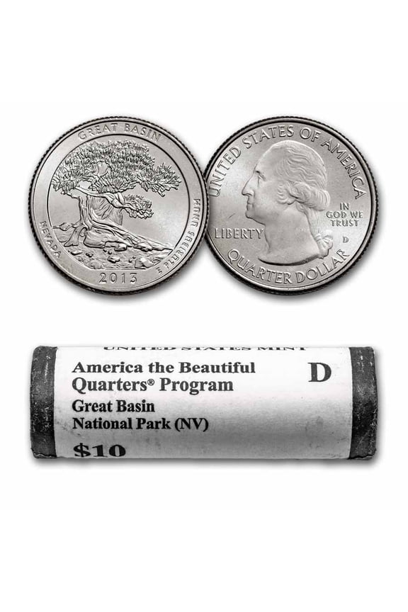 2013-D ATB Quarter Great Basin 40-Coin Roll BU (Mint Wrapped)