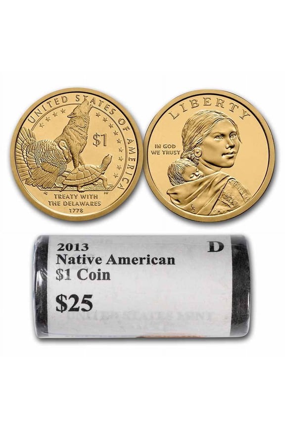 2013-D Native Amer $1 - Treaty with the Delawares (25 Coin Roll)