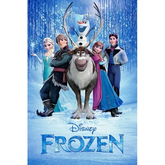 2013 Disney Frozen Movie Poster Anna Elsa Olaf Kristoff Sven Arendelle UNFRAMED PAPER POSTER
