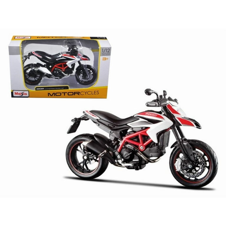 2013 Ducati Hypermotard SP White with Black and Red Stripes 1/12