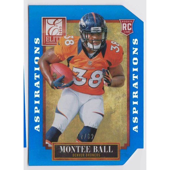 2013 Panini Elite Aspirations Die-Cut Rookie #172 Montee Ball 17/62 Denver Broncos Denver Broncos NFL Football Trading Card