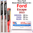 thumbnail image 1 of 2013 Ford Escape Beam Blade Wipers (Set of 3) w/Rear Wiper, 1 of 3