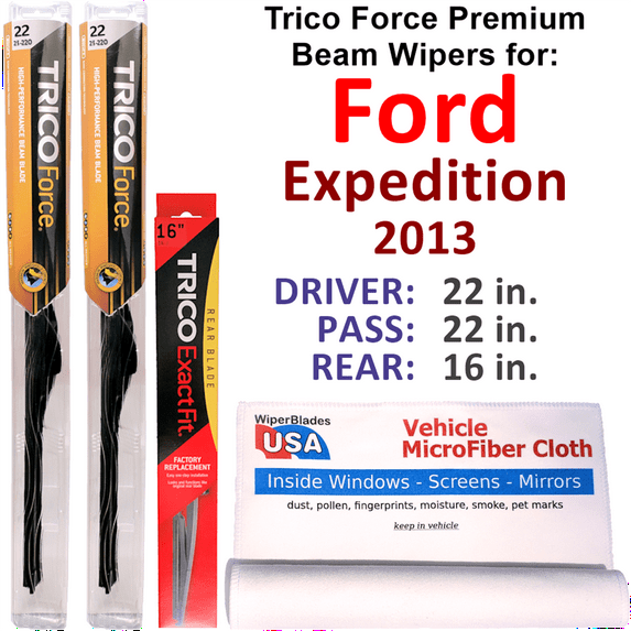 2013 Ford Expedition Performance Beam Wipers (Set of 3) w/Rear Wiper