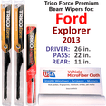 thumbnail image 1 of 2013 Ford Explorer Performance Beam Wipers (Set of 3) w/Rear Wiper, 1 of 3