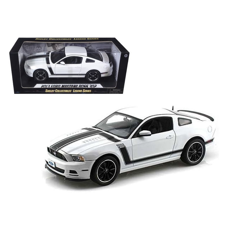 2013 Ford Mustang Boss 302 White with Black Stripes 1/18 Diecast