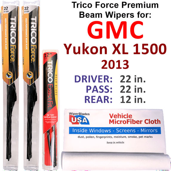 2013 GMC Yukon XL 1500 Performance Beam Wipers (Set of 3) w/Rear Wiper