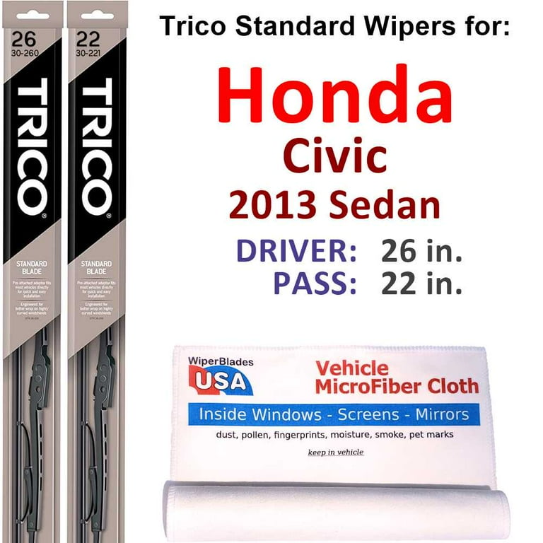 2013 Honda Civic Wiper Blades Set of 2