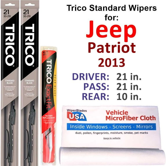 2013 Jeep Patriot Wiper Blades (Set of 3) w/Rear Wiper
