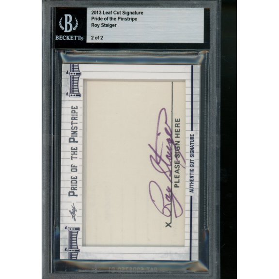 2013 Leaf Cut Signatures Autograph Roy Staiger 2/2 Baseball Card