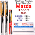 thumbnail image 1 of 2013 Mazda 3 Sport Performance Beam Wipers (Set of 3) w/Rear Wiper, 1 of 3