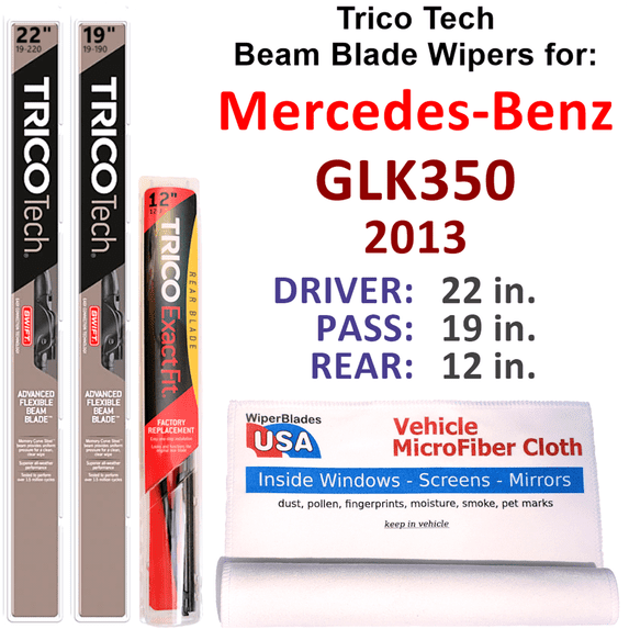 2013 Mercedes-Benz GLK350 Beam Blade Wipers (Set of 3) w/Rear Wiper