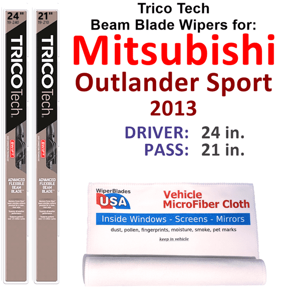 2013 Mitsubishi Outlander Sport Beam Blade Wipers (Set of 2)