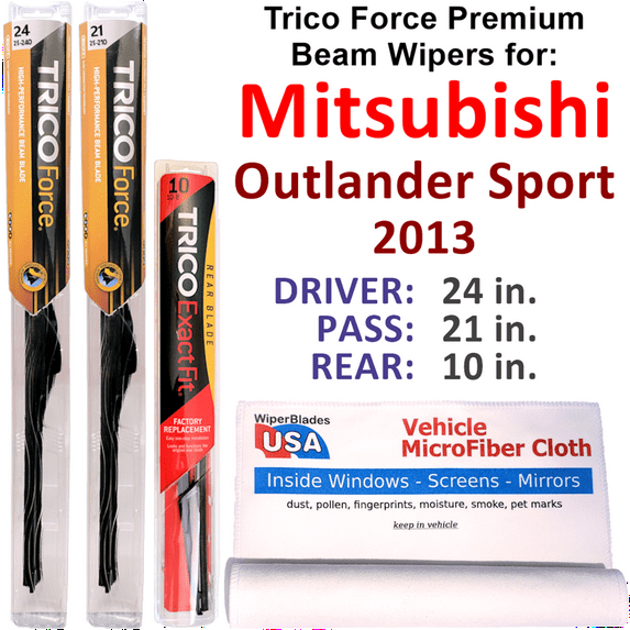 2013 Mitsubishi Outlander Sport Performance Beam Wipers (Set of 3) w/Rear Wiper