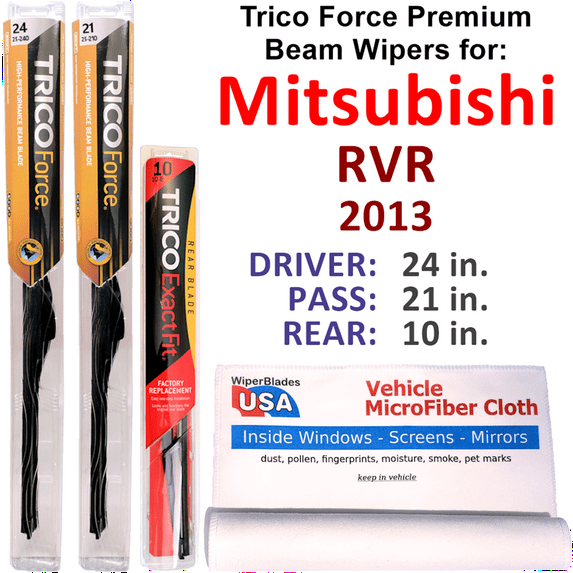 2013 Mitsubishi RVR Performance Beam Wipers (Set of 3) w/Rear Wiper
