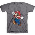 thumbnail image 1 of 2013 Nintendo Super Mario Boys Charcoal Heather Cotton Tee Mario Coin Size 8 Medium, 1 of 2