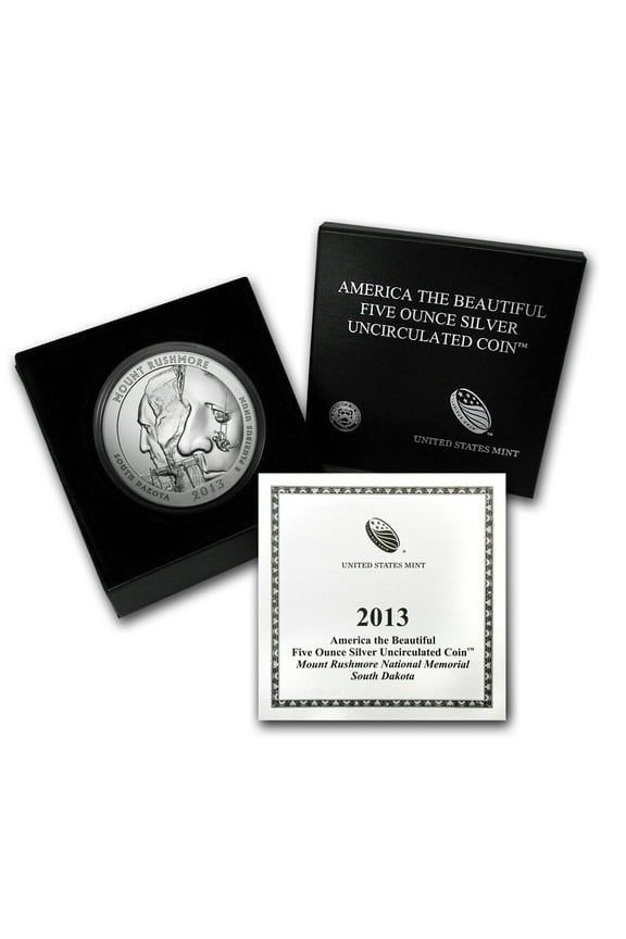 2013-P 5 oz Silver ATB Mt. Rushmore (w/Box & COA)