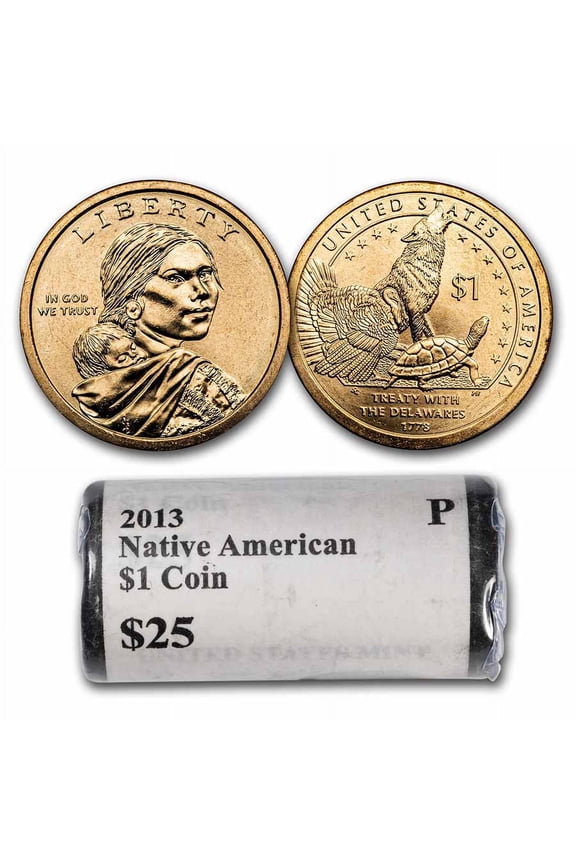 2013-P Native Amer $1 - Treaty with the Delawares (25 Coin Roll)