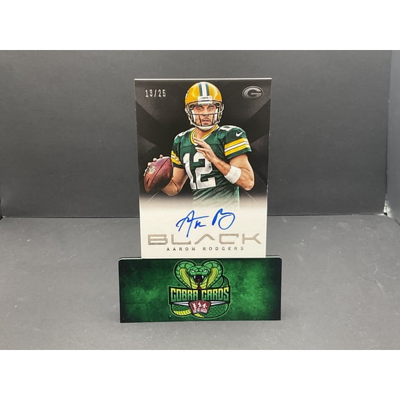 2013 Panini Black Aaron Rodgers #2 13/25 Auto Football Card Green Bay Packers