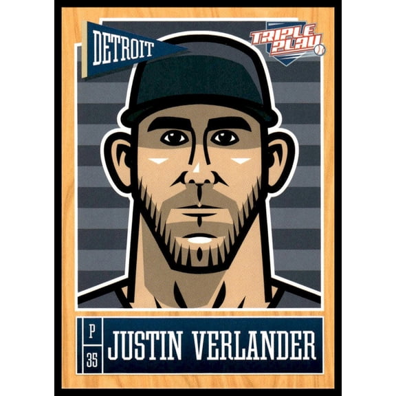 2013 Panini Triple Play Justin Verlander Detroit Tigers #30 Baseball Card