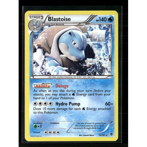 2013 Plasma Blast Blastoise Holo Rare #16/101 English Pokemon Card