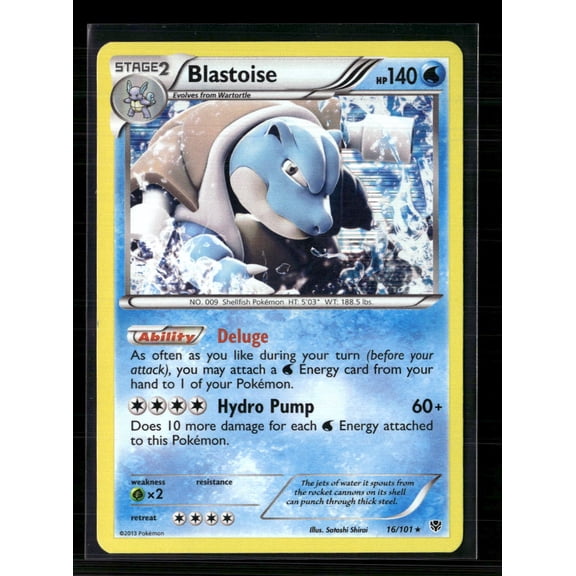 2013 Plasma Blast Blastoise Holo Rare #16/101