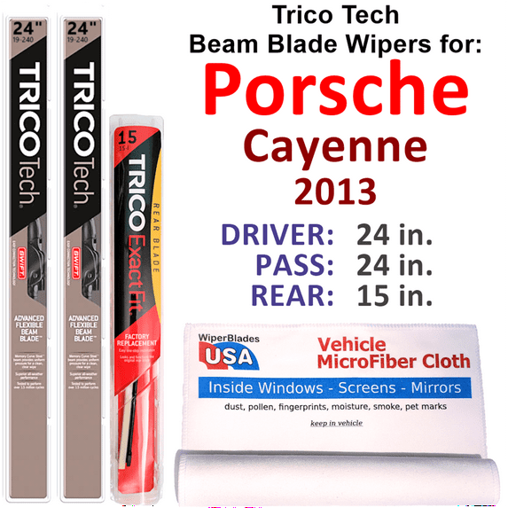 2013 Porsche Cayenne Beam Blade Wipers (Set of 3) w/Rear Wiper