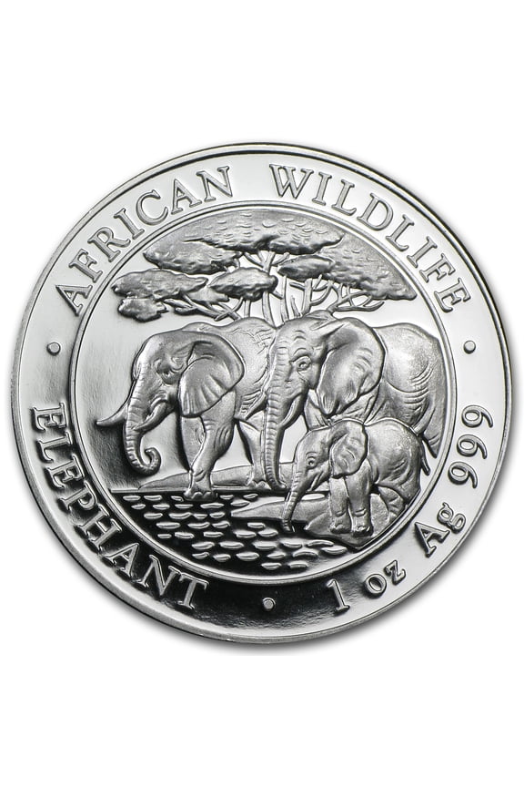 2013 Somalia 1 oz Silver Elephant BU