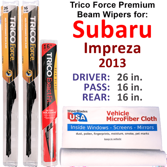 2013 Subaru Impreza Touring Performance Beam Wipers (Set of 3) w/Rear Wiper
