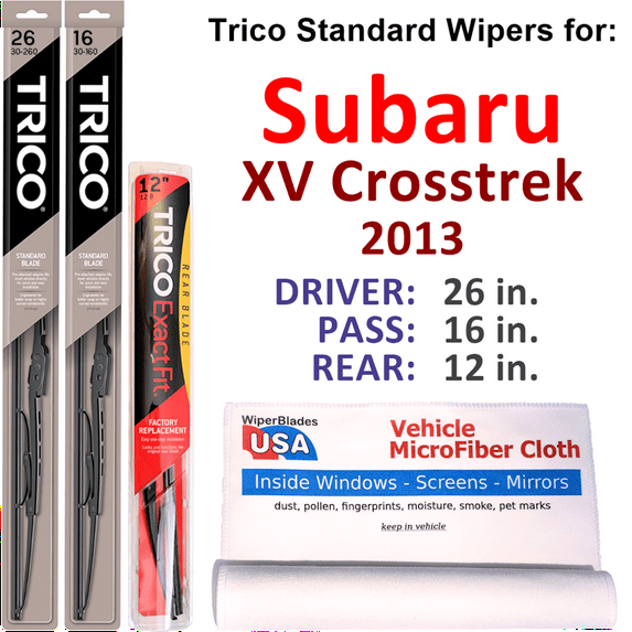 2013 Subaru XV Crosstrek Wiper Blades (Set of 3) w/Rear Wiper