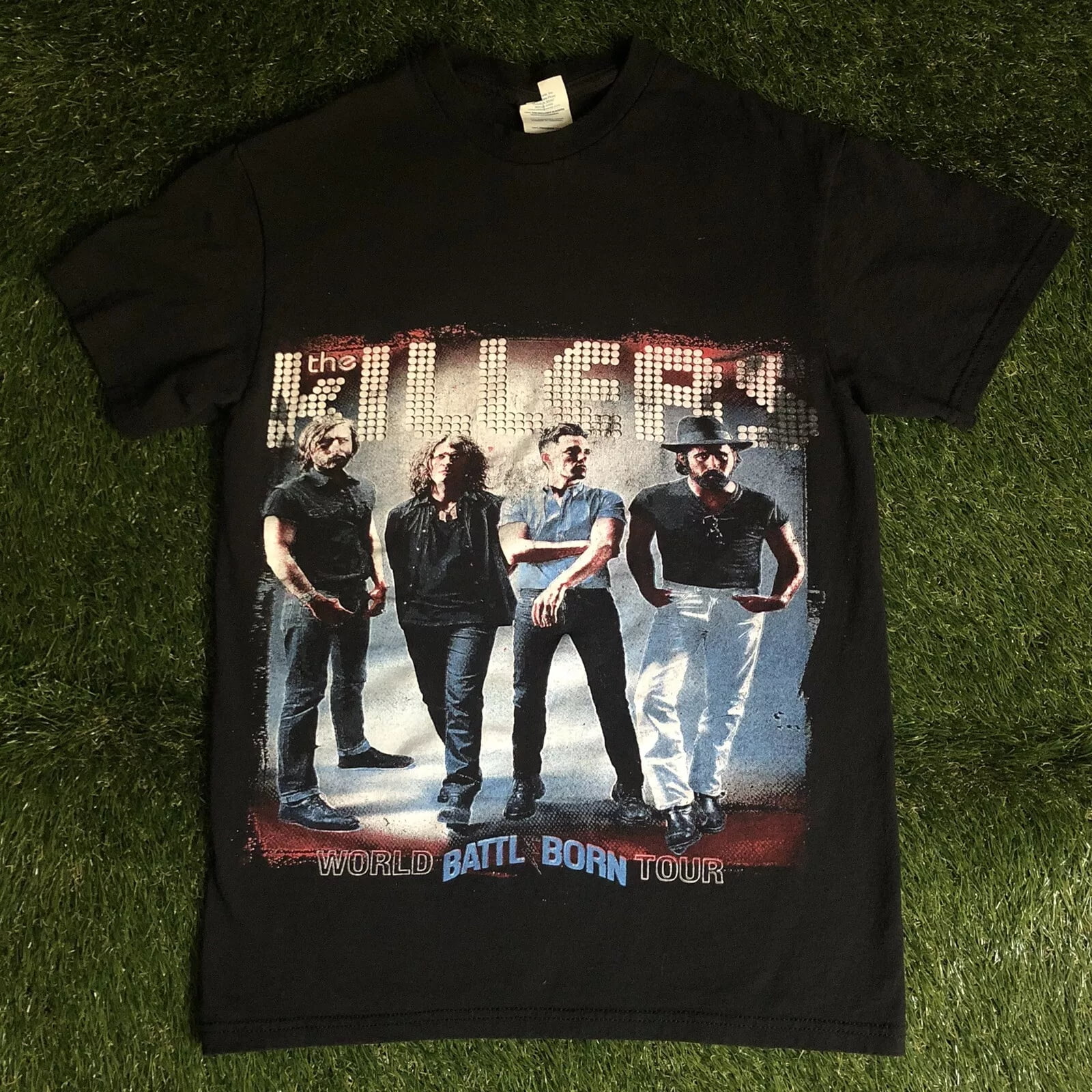 2013 The Killers Battle Born World Tour Double Sided Band Black Tshirt Small