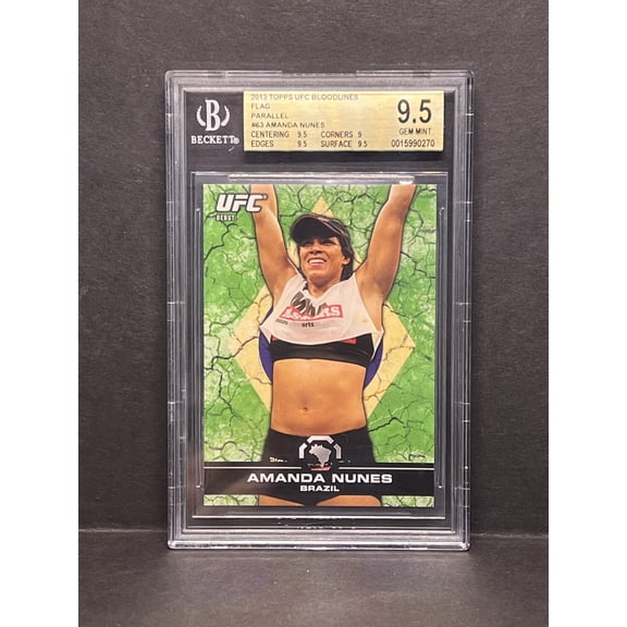 2013 Topps Ufc Bloodlines Flag Parallel Amanda Nunes #63 BGS 9.5